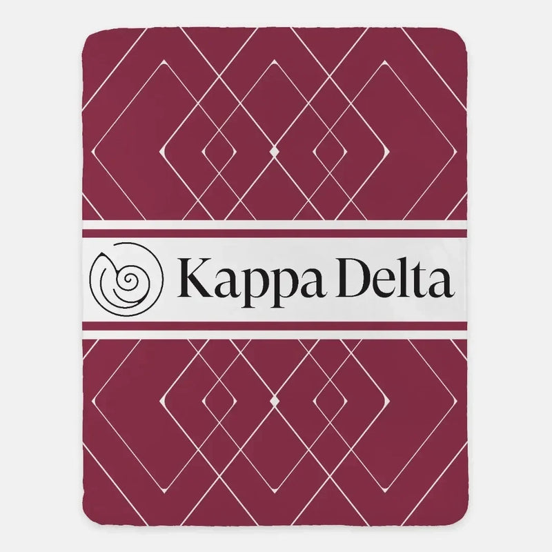 Kappa Delta XL 60x80 Sherpa Throw Blanket - Diamond Pattern