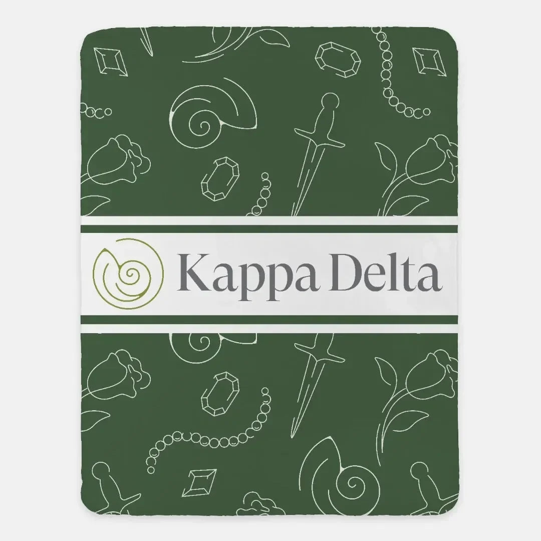 Kappa Delta XL 60x80 Sherpa Throw Blanket Icon Pattern