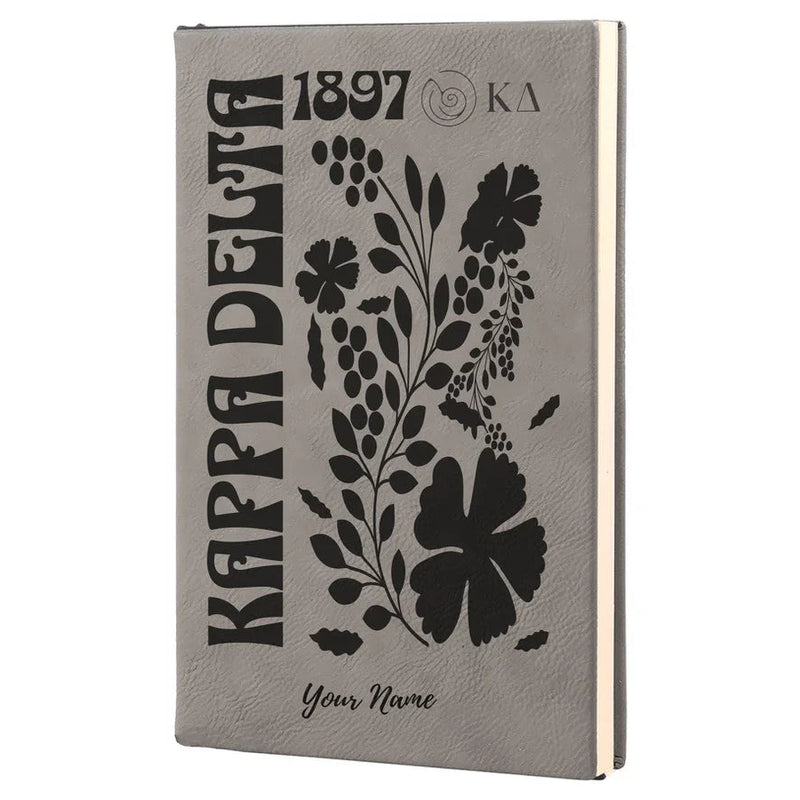 Kappa Delta Personalized Leatherette Notebook Journal - Retro Floral