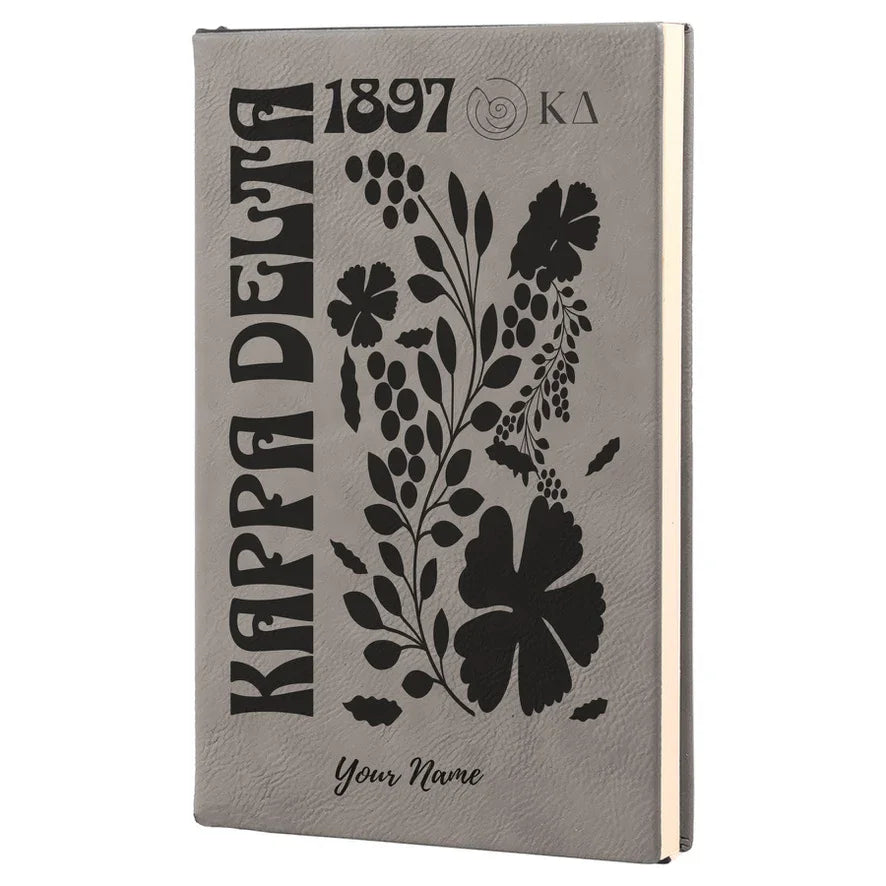 Kappa Delta Personalized Leatherette Notebook Journal - Retro Floral