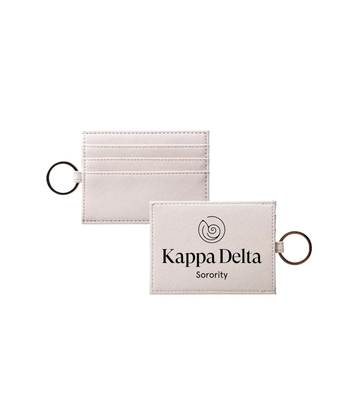 Kappa Delta Traditional Vegan Saffiano Leather Keychain Card Holder