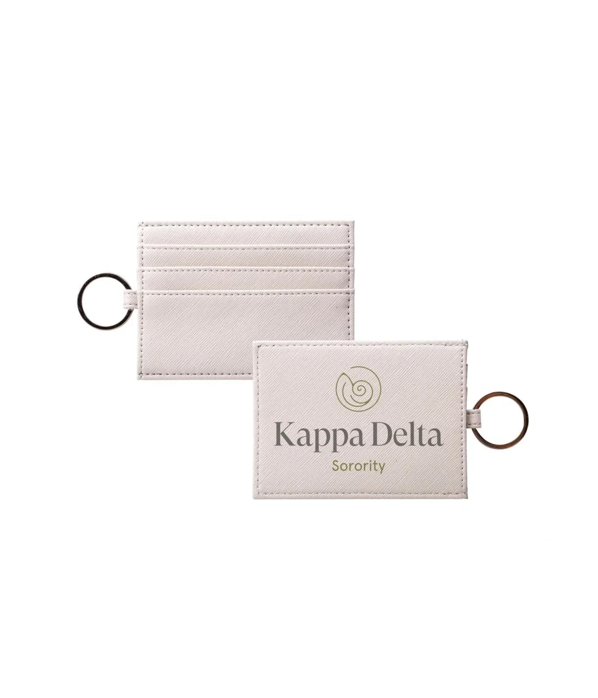 Kappa Delta Traditional Vegan Saffiano Leather Keychain Card Holder