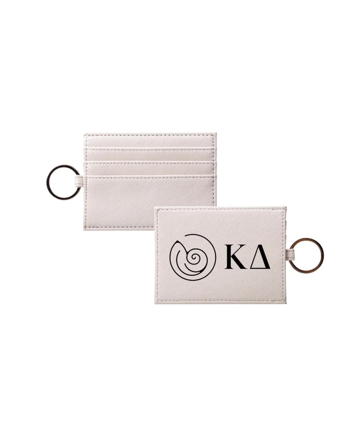 Kappa Delta Vegan Saffiano Leather Keychain Card Holder - Greek Letters