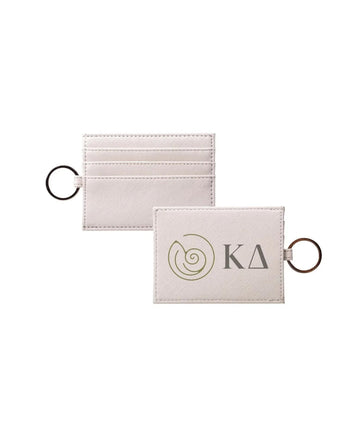 Kappa Delta Vegan Saffiano Leather Keychain Card Holder - Greek Letters