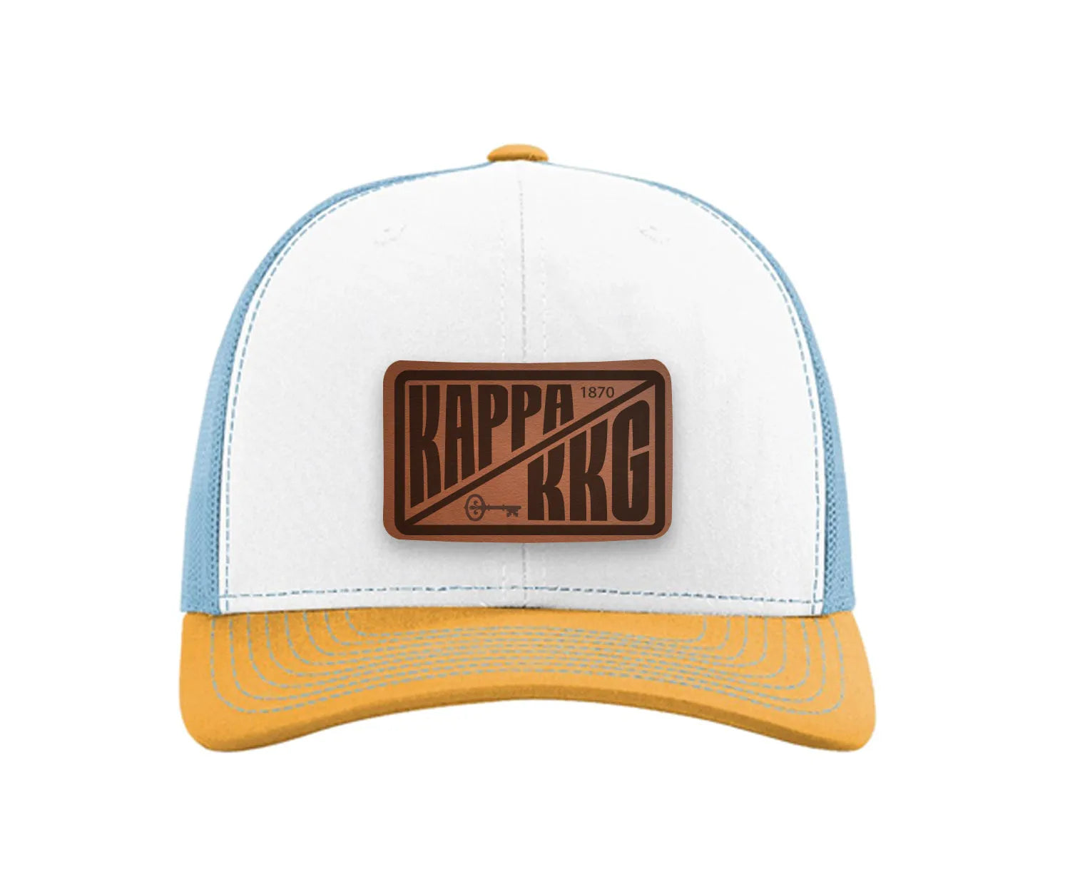 Kappa Kappa Gamma Richardson 112 Leatherette Patch Trucker Hat - Divide
