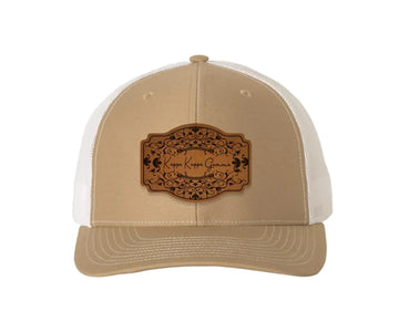 Kappa Kappa Gamma Richardson 112 Leatherette Patch Trucker Hat - Scroll