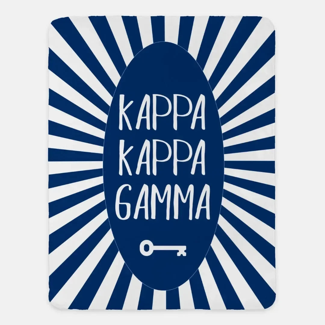Kappa Kappa Gamma XL 60x80 Blanket - Blue Starburst