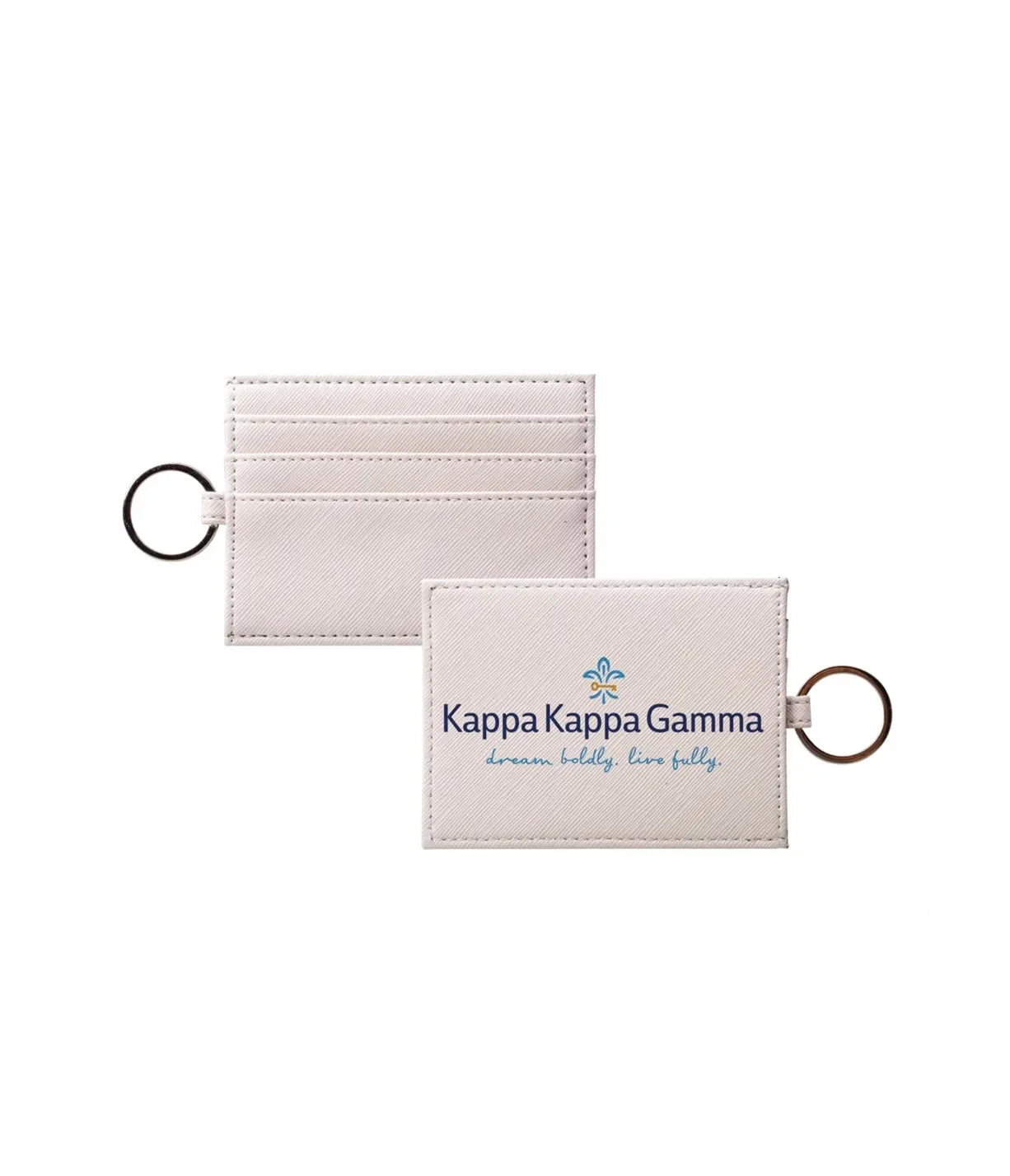 Kappa Vegan Saffiano Leather Keychain Card Holder - Traditional