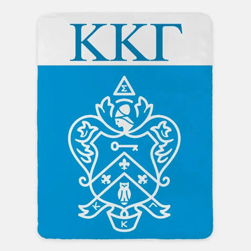 Kappa XL 60x80 Sherpa Blanket - Gamma Blue Wide Band Coat of Arms
