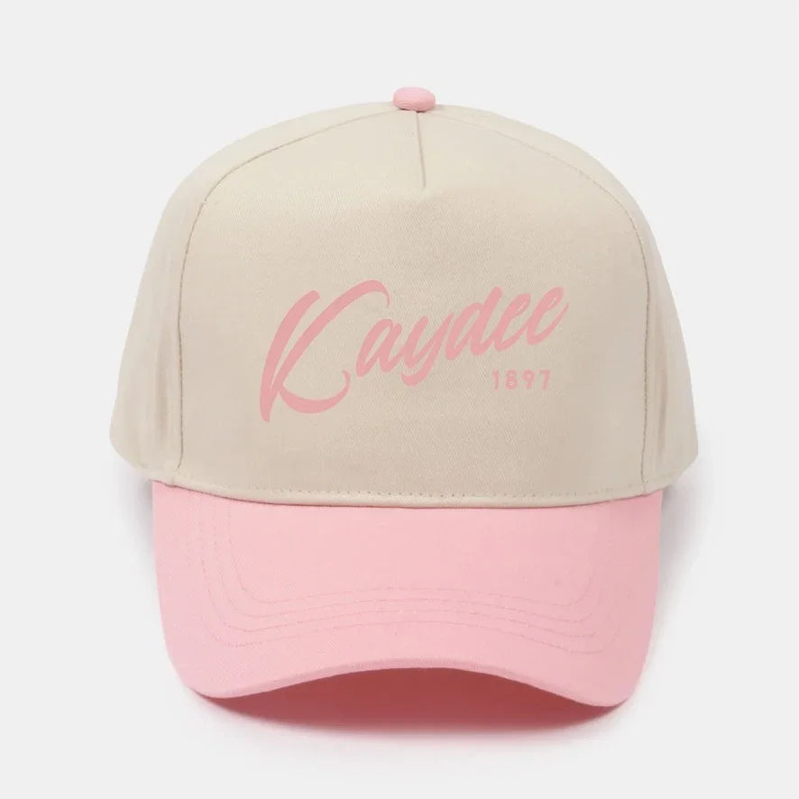 Kaydee Embroidered Two-Tone Baseball Cap | Hat- Script 1870