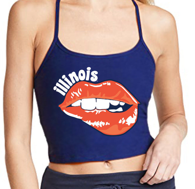 Illinois Fighting Illini Lips Spaghetti Tank