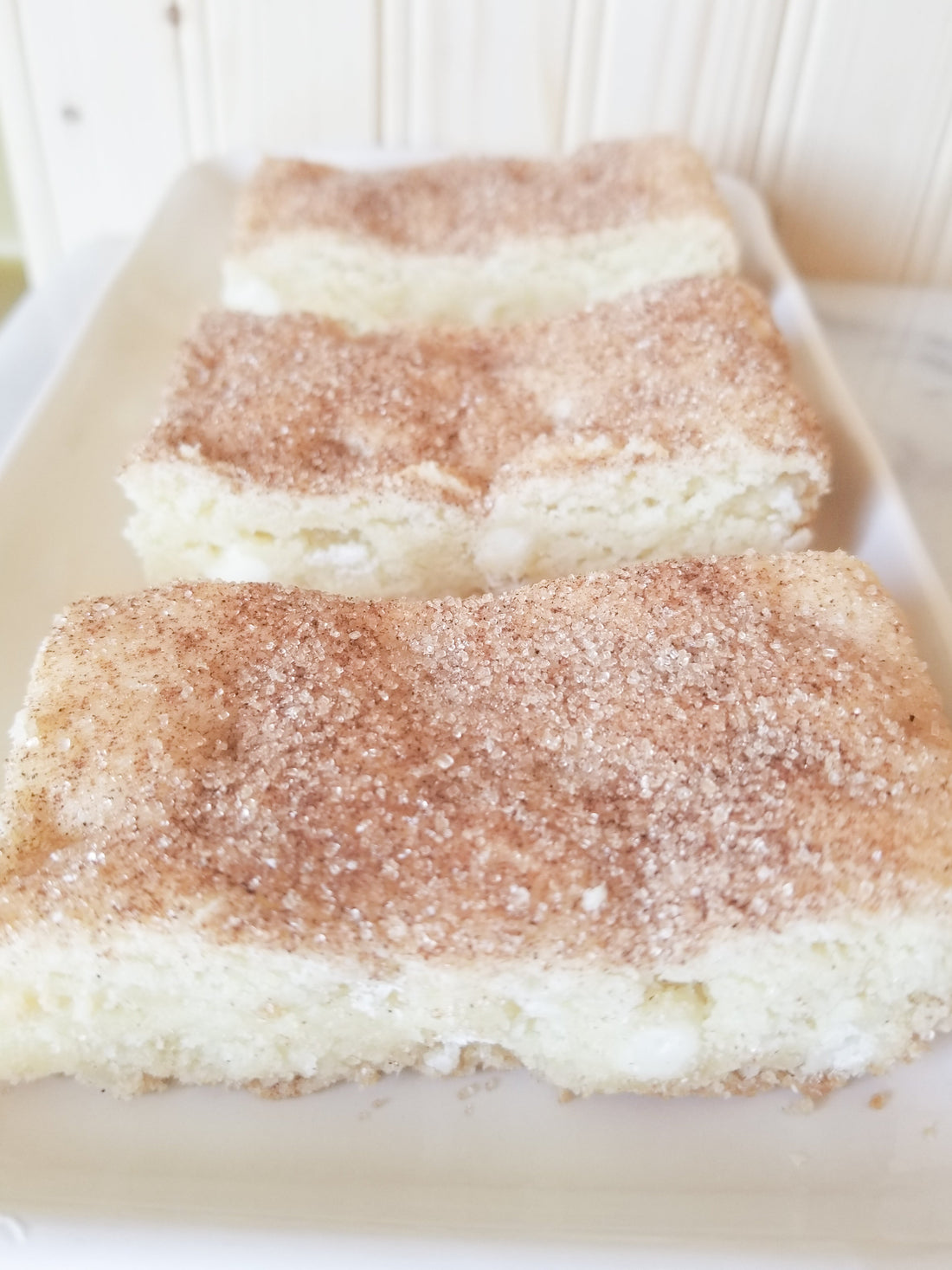 White Chocolate Snickerdoodle Blondies