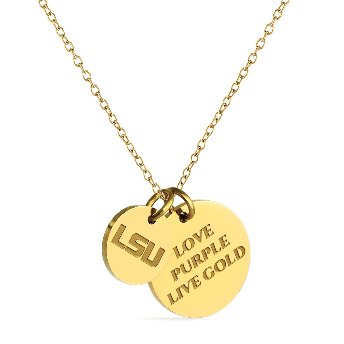 LSU Tigers Coin Charm Necklace - 18K Gold Dipped