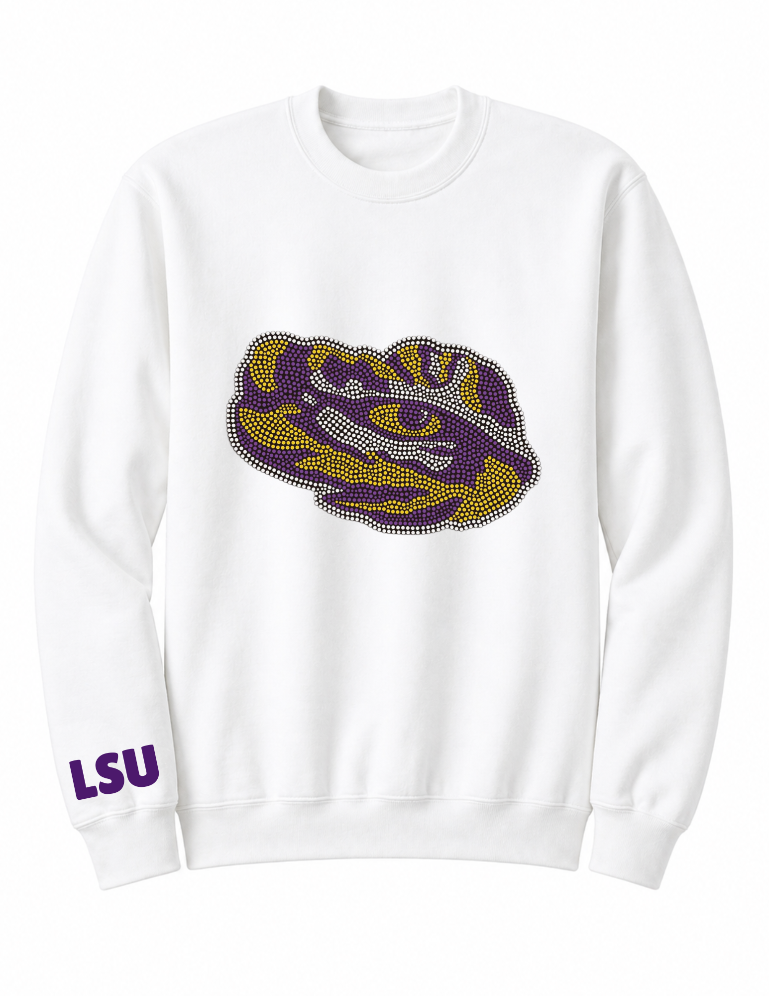 Louisiana State University Tiger Eye White Crewneck Sweatshirt