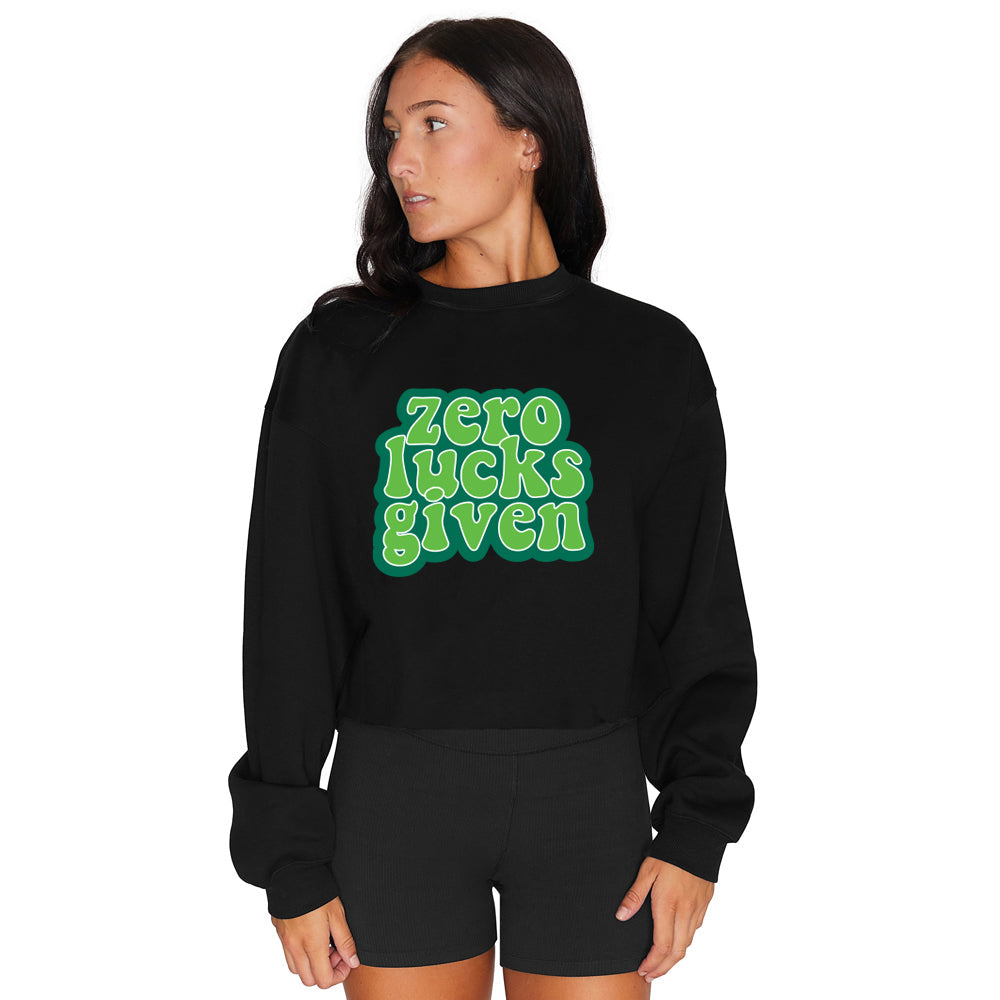 Zero Lucks Given Black Crewneck
