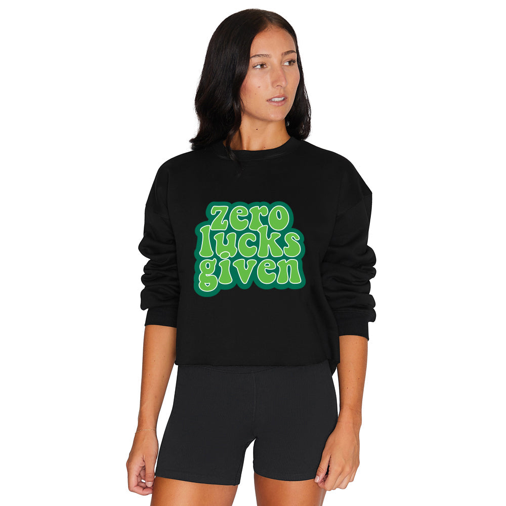 Zero Lucks Given Black Crewneck