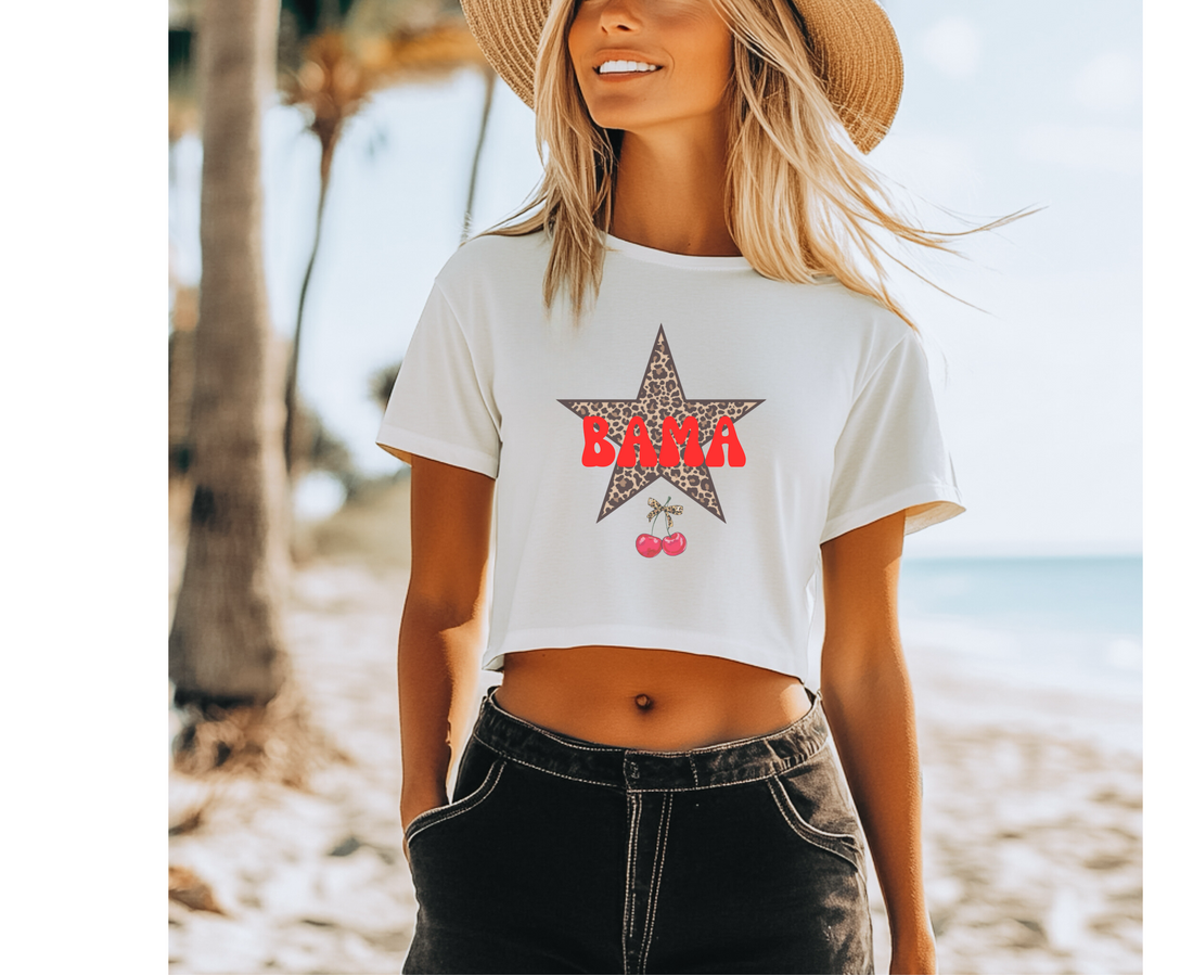 Customizable: Leopard Star and Cherries Design Crop Top