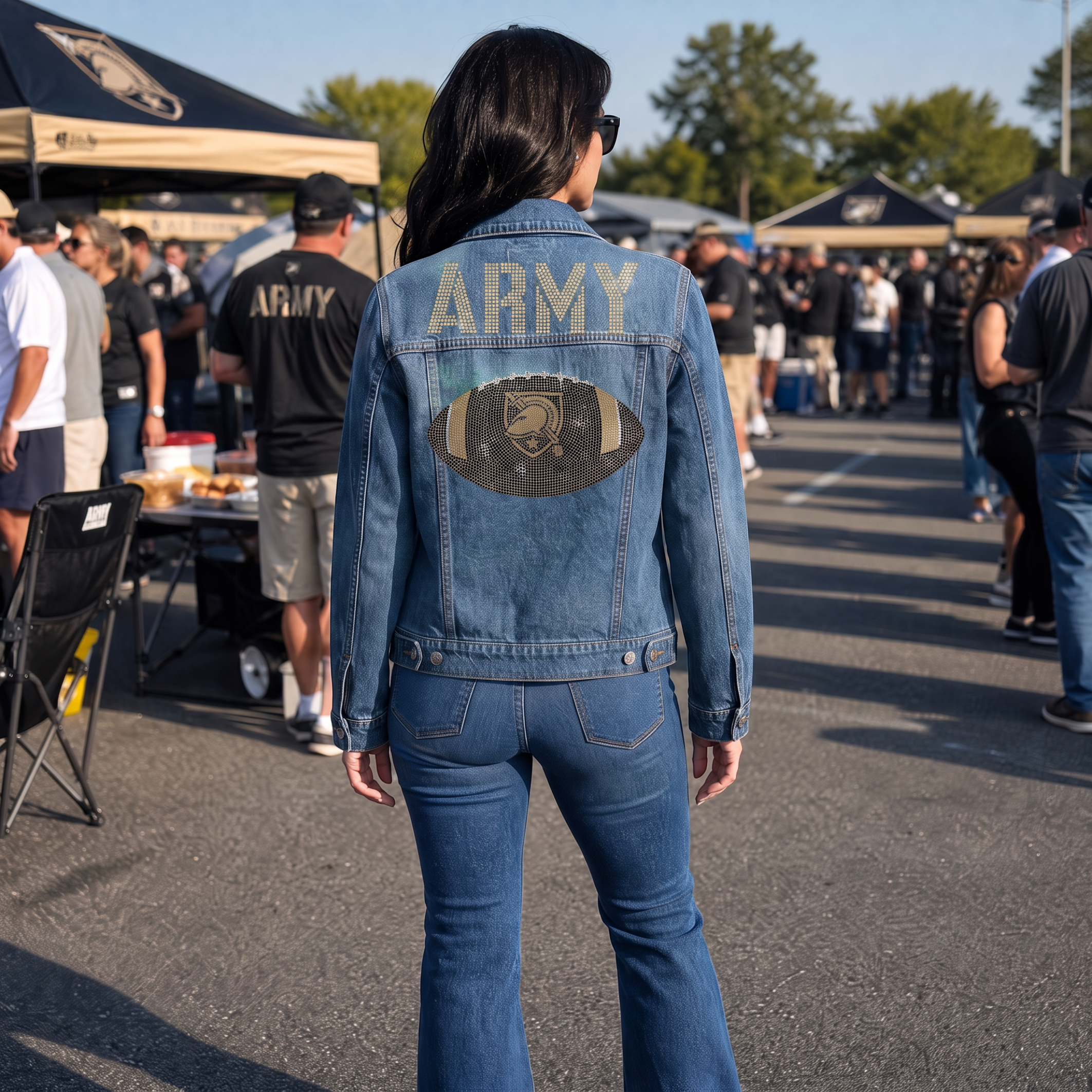 Army West Point Army Football Blue Denim Jacket