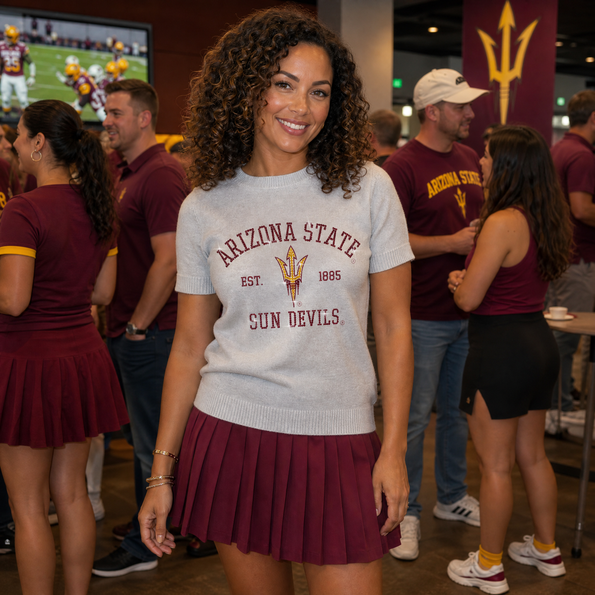 Arizona State Est. 1885 Sun Devils Gray Short Sleeve Sweater