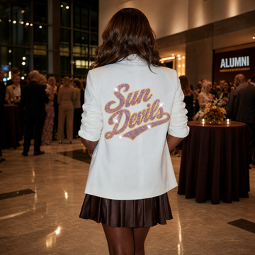 Arizona State Sun Devils White Ruched Sleeve Blazer