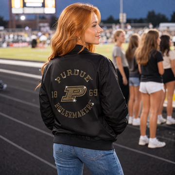 Purdue University Boilermakers EST Black Bomber Jacket