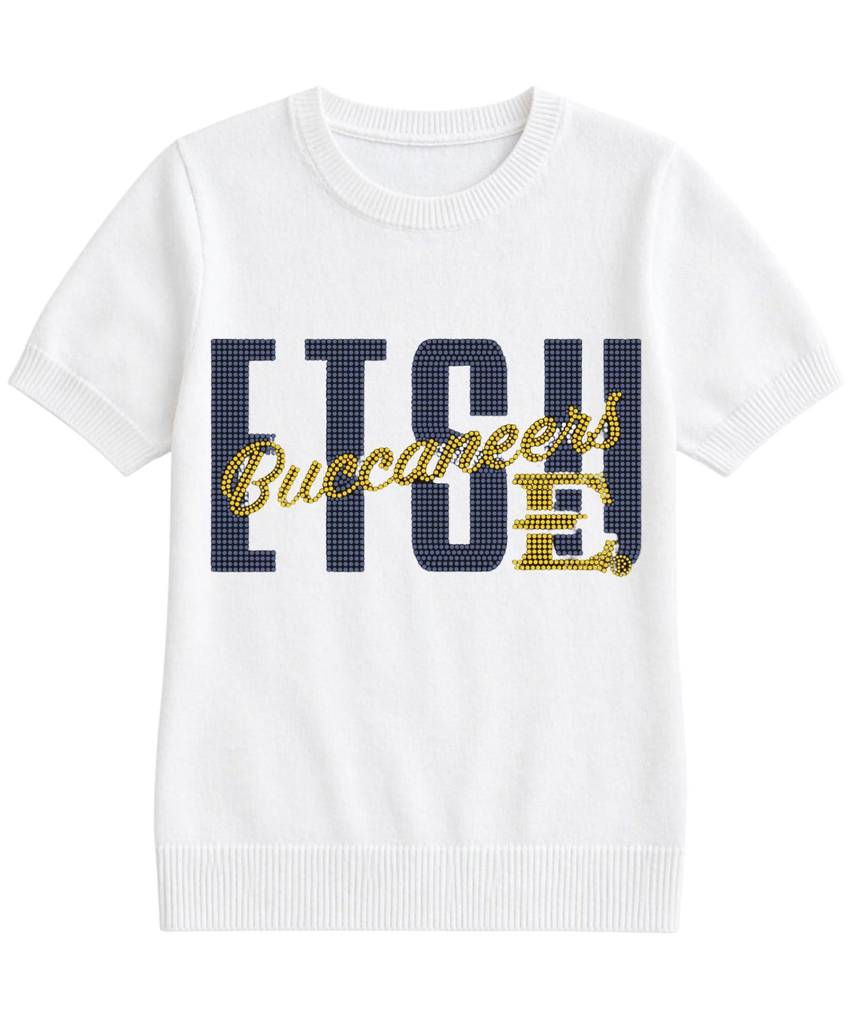 East Tennessee State ETSU Buccaneers Ivory Short Sleeve Sweater