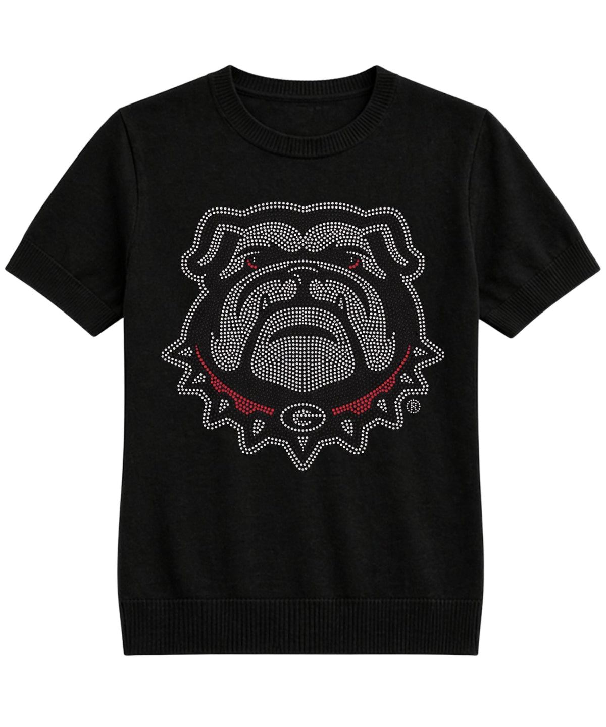 University of Georgia Bulldog Logo Black Short Sleeve Sweater