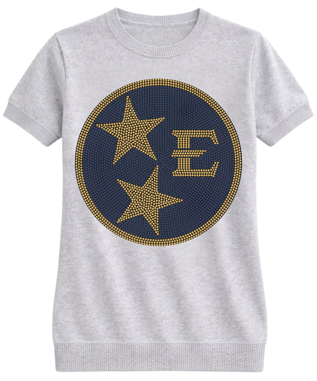 East Tennessee Circle Star Logo & Bucs Grey Short Sleeve Sweater