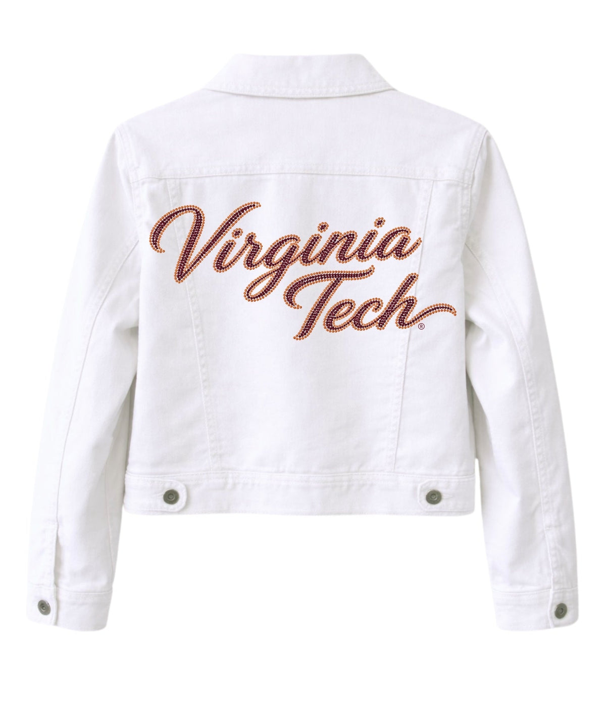 Virginia Tech Script White Denim Jacket