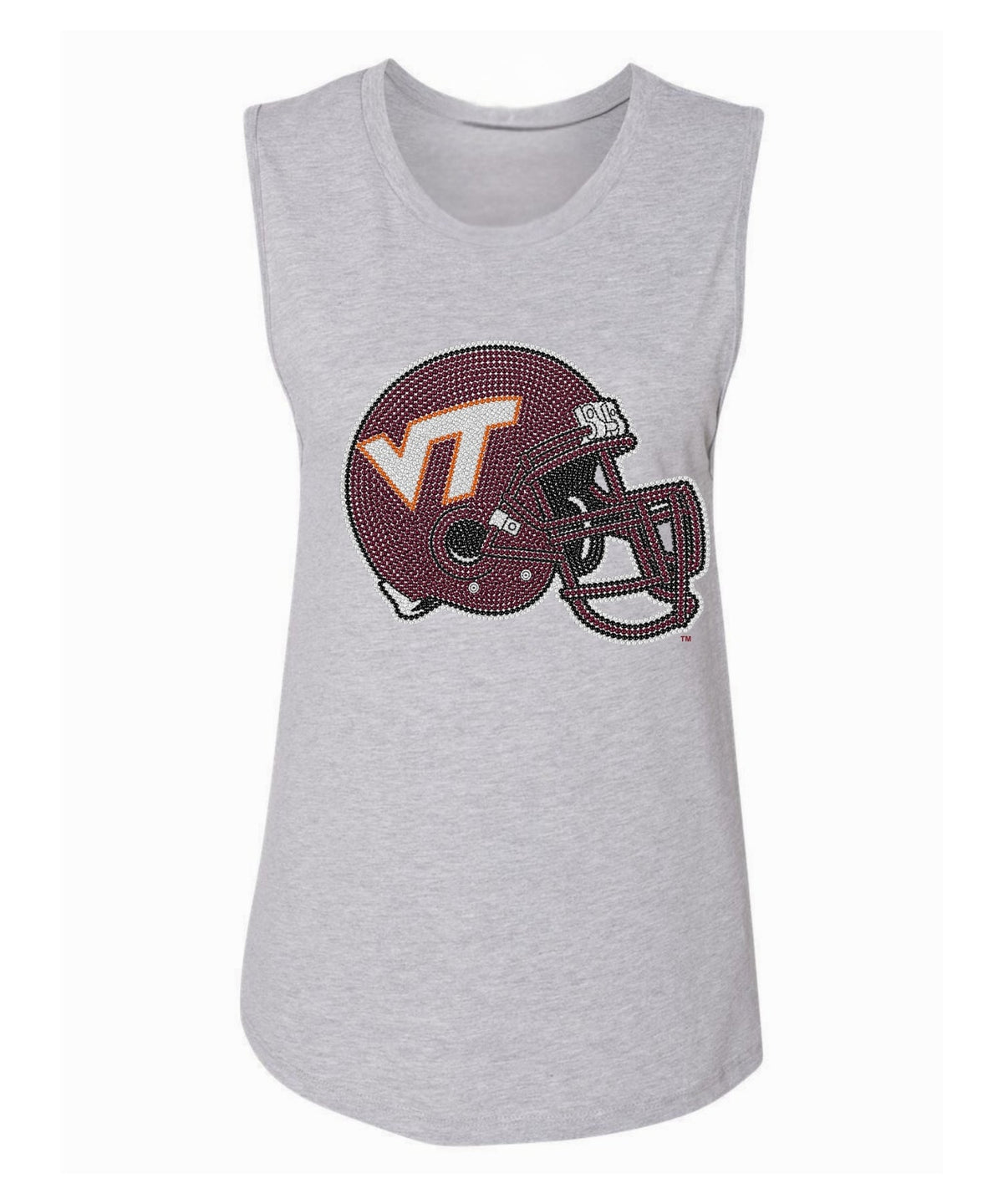 Virginia Tech Hokies Helmet Gray Tank Top
