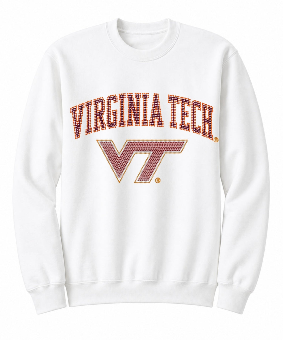Virginia Tech Script w/ Large VT White Crewneck Sweatshirt