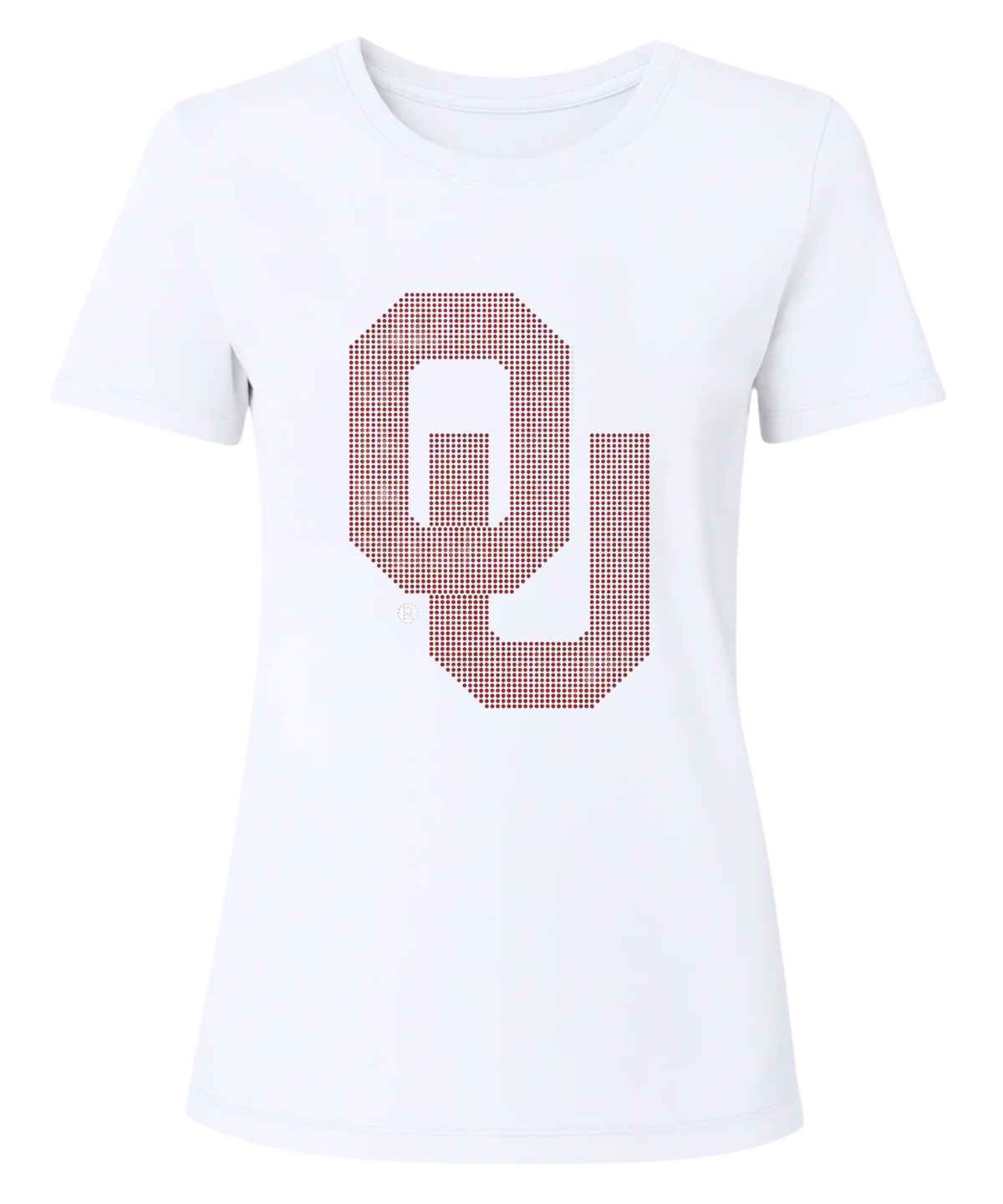 University of Oklahoma Interlocking OU White Crewneck T-Shirt