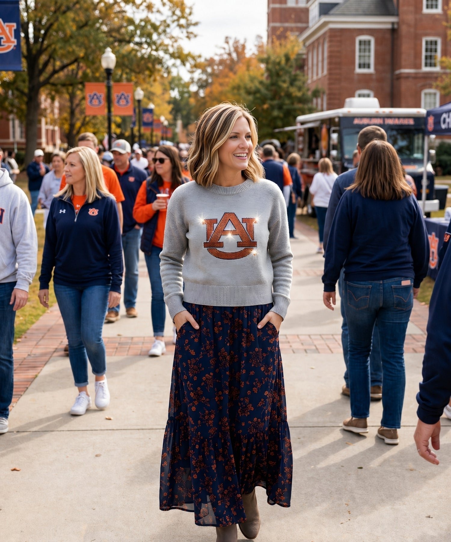 Auburn University AU Gray Crewneck Sweater