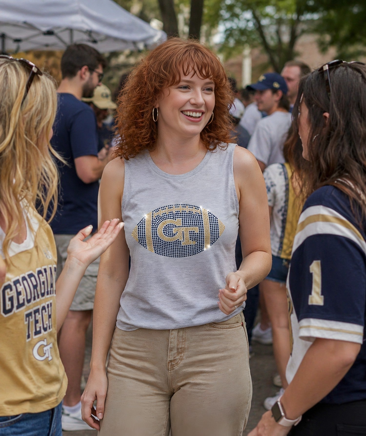 Georgia Tech Football Grey Tank Top