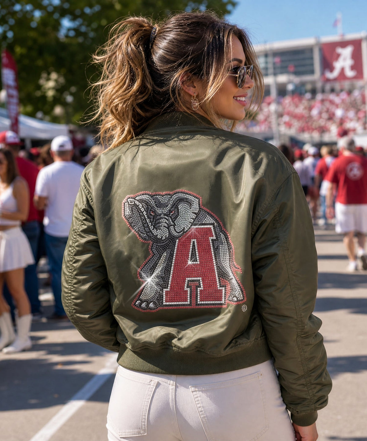 University of Alabama Big Al Block A Army Green Bomber