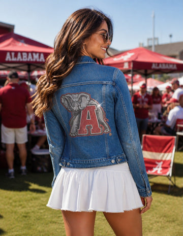 University of Alabama Big Al Block A Blue Denim Jacket