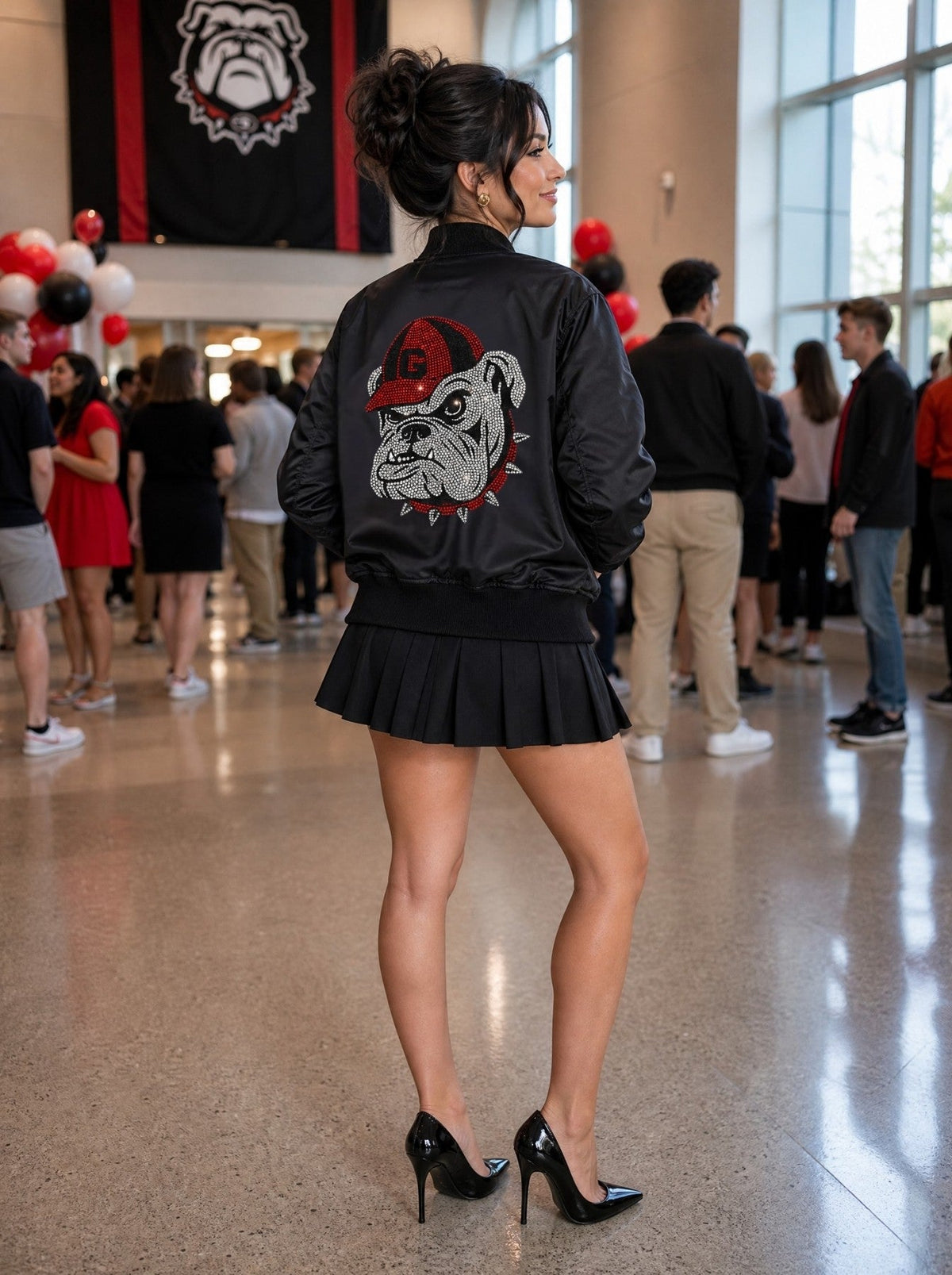 University of Georgia G Bulldog Black Bomber Jacket