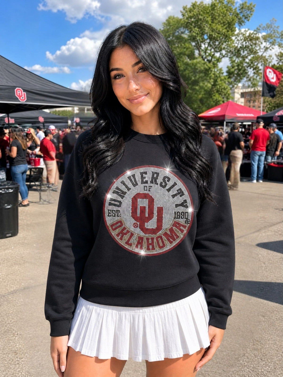 University of Oklahoma EST. 1890 Circle White Black Sweatshirt