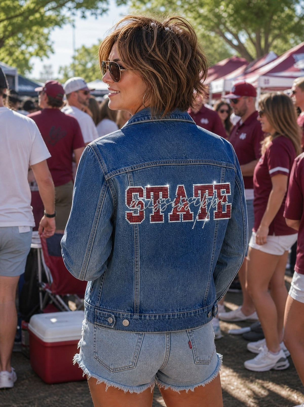 Mississippi State Script Blue Denim Jacket