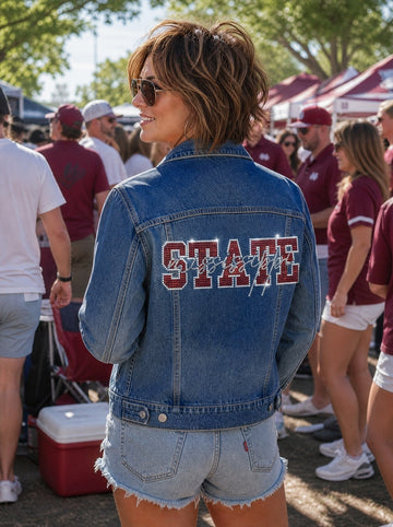 Mississippi State Script Blue Denim Jacket