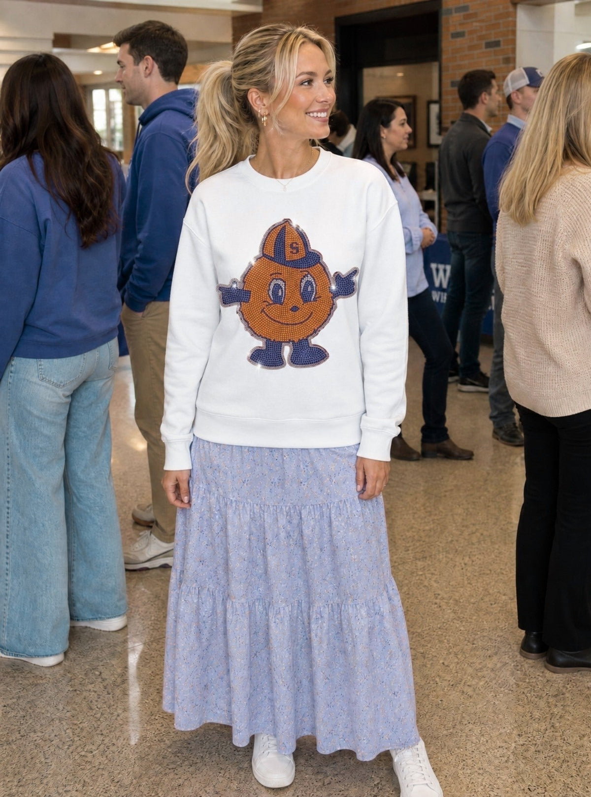 Syracuse University Otto Crewneck White Sweatshirt