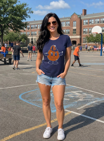 Syracuse University Otto the Orange Navy Crewneck Short Sleeve T-Shirt