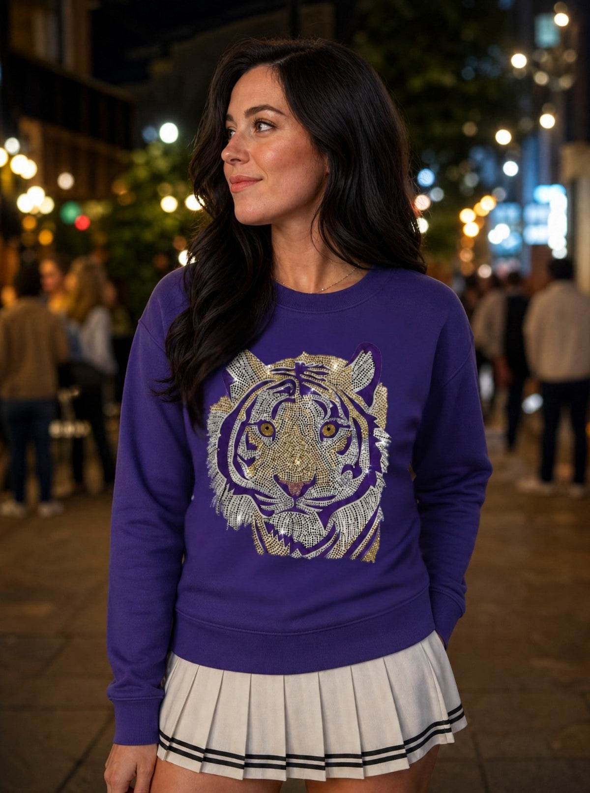 Purple Tiger Purple Crewneck Sweatshirt
