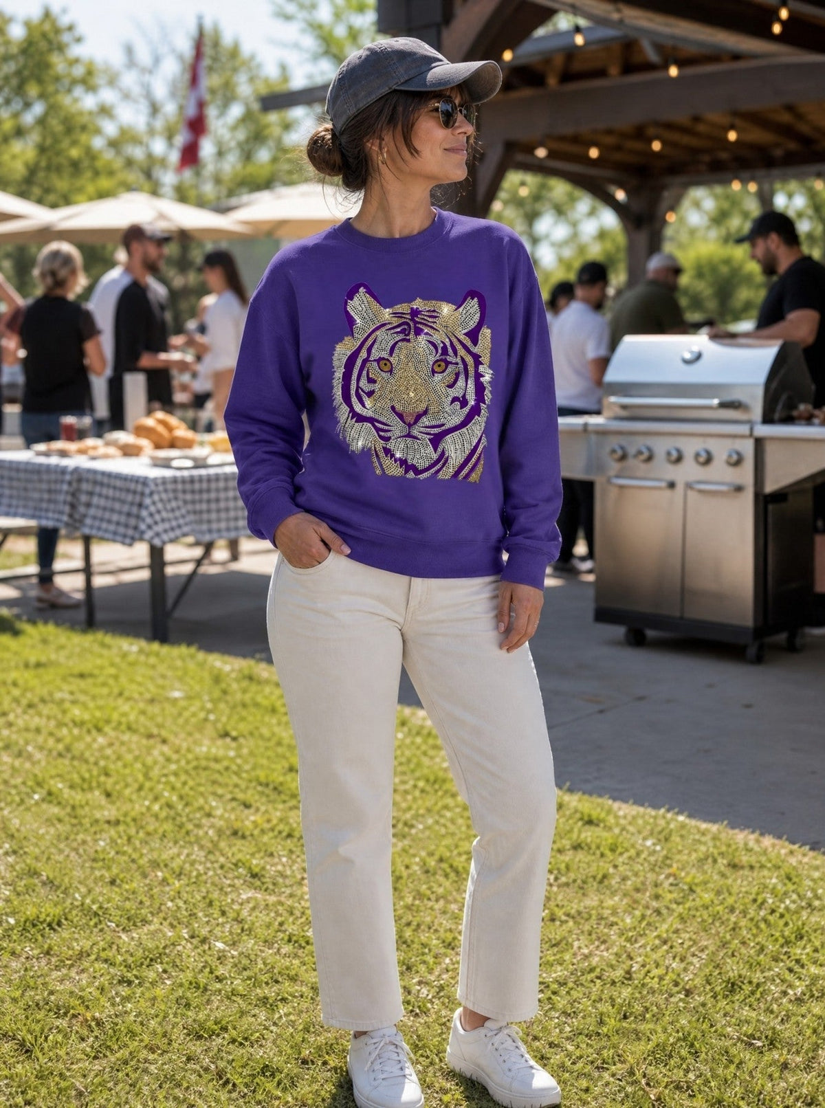 Purple Tiger Purple Crewneck Sweatshirt