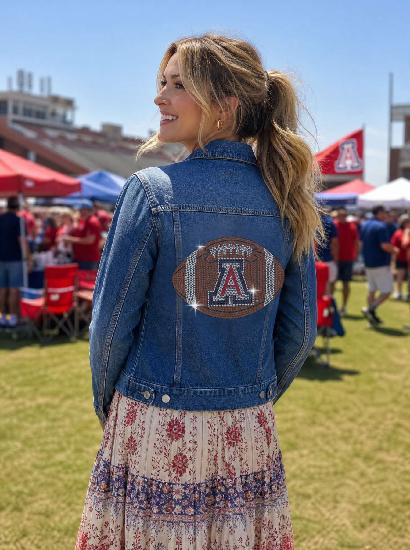 University of Arizona Football Blue Denim Jacket
