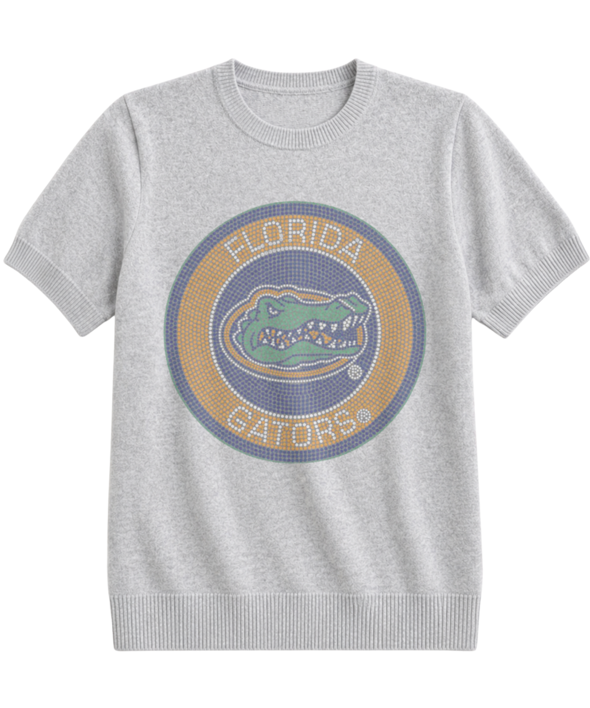 University of Florida Circle Gator Decal Gray Short Sleeve Sweater