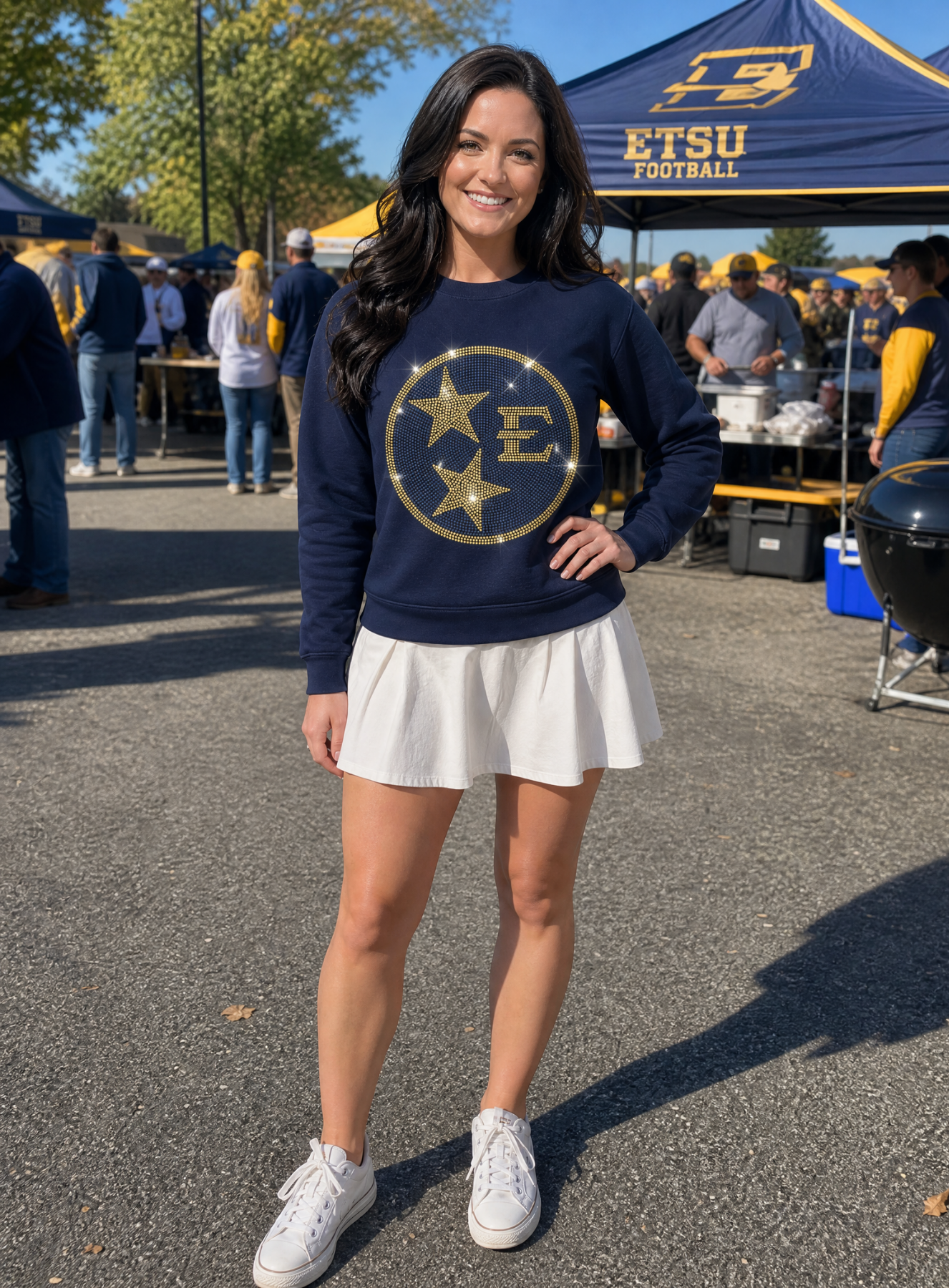 East Tennessee Circle Star Logo Navy Crewneck Sweatshirt