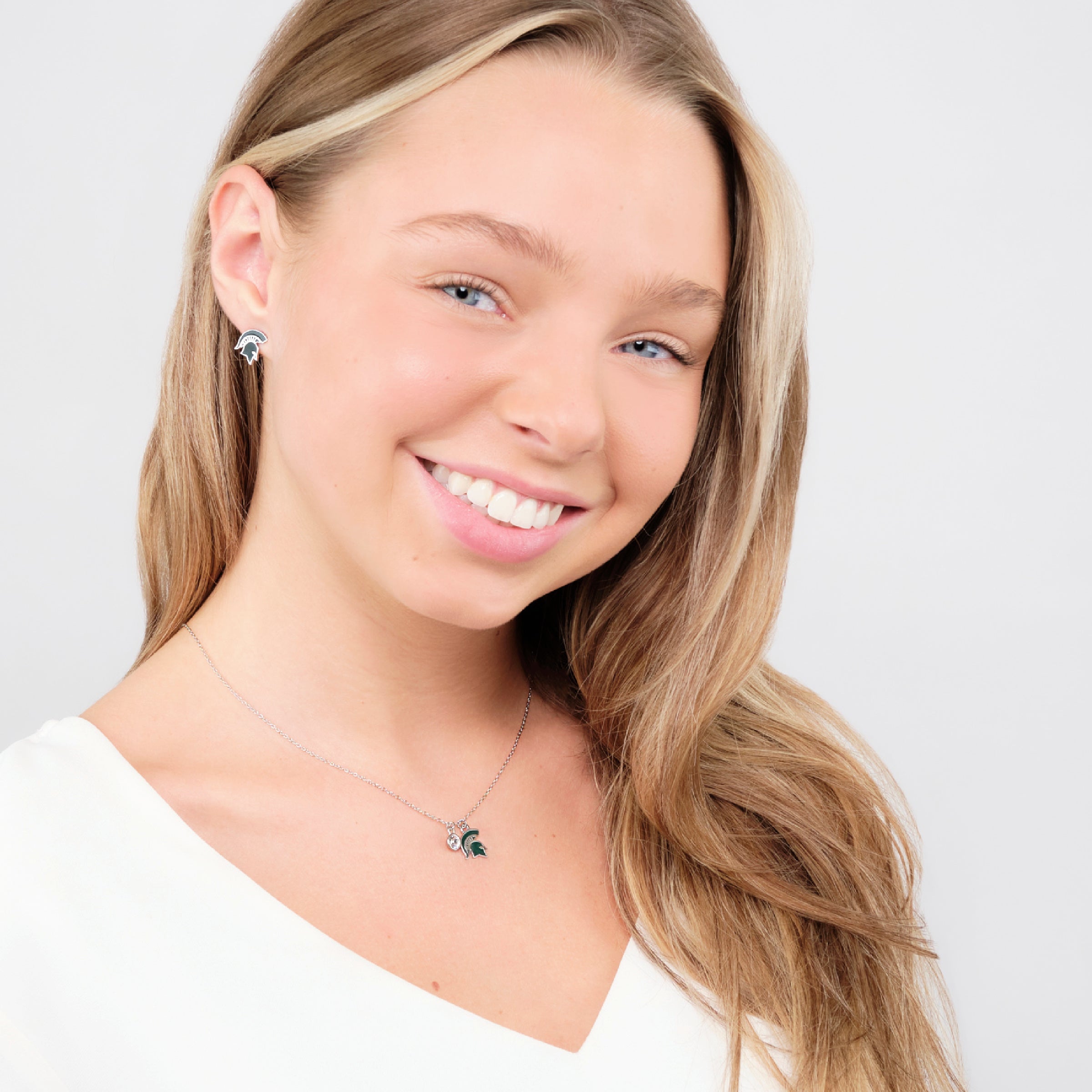 Michigan State Spartan Stud Earrings