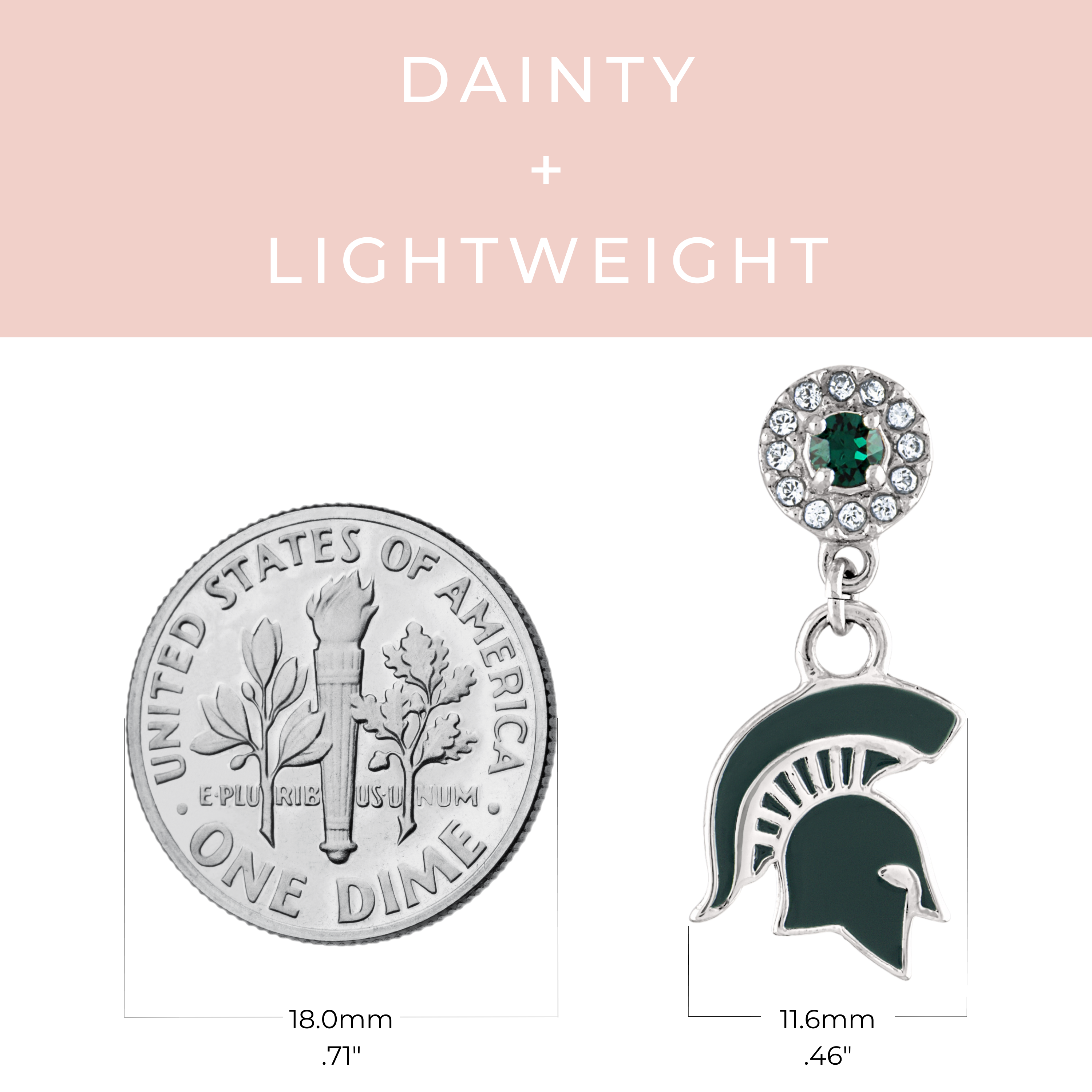 Michigan State Earrings Drop Crystal