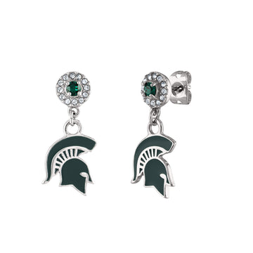 Michigan State Earrings Drop Crystal